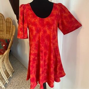 LARUE Palm Beach Designer Vintage Red Silk Swing Dress! Stunning! Lined. Medium